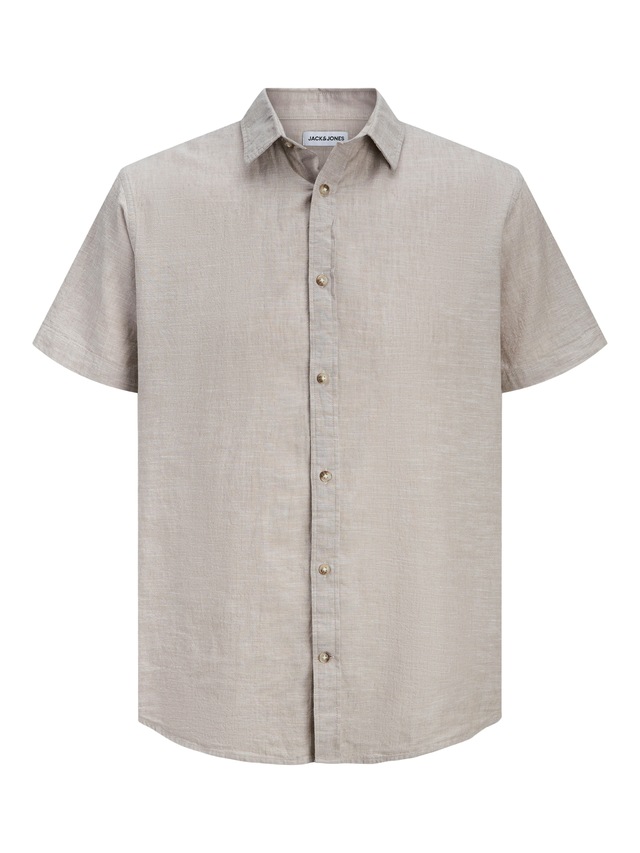 Jack & Jones Kurzarmhemd »JJESUMMER LINEN BLEND SHIRT S/S SN« Baumwolle mit Leinen, regular fit