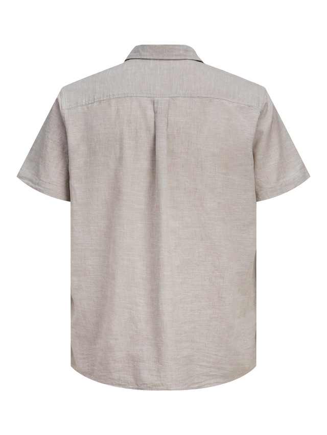 Jack & Jones Kurzarmhemd »JJESUMMER LINEN BLEND SHIRT S/S SN« Baumwolle mit Leinen, regular fit