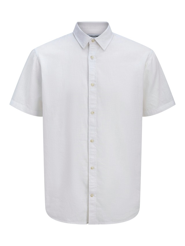 Jack & Jones Kurzarmhemd »JJESUMMER LINEN BLEND SHIRT S/S SN« Baumwolle mit Leinen, regular fit