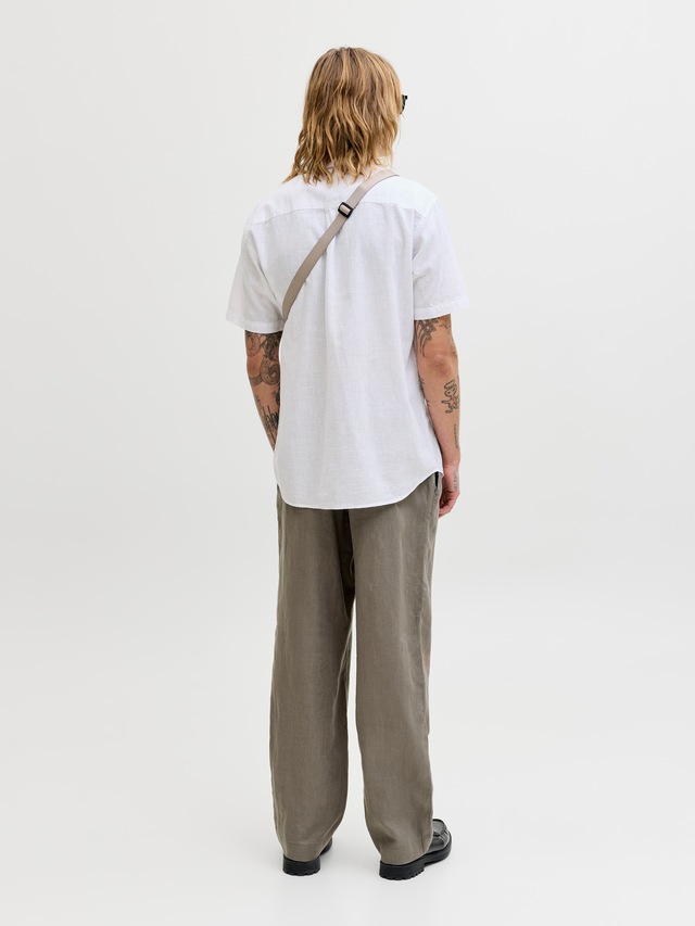 Jack & Jones Kurzarmhemd »JJESUMMER LINEN BLEND SHIRT S/S SN« Baumwolle mit Leinen, regular fit