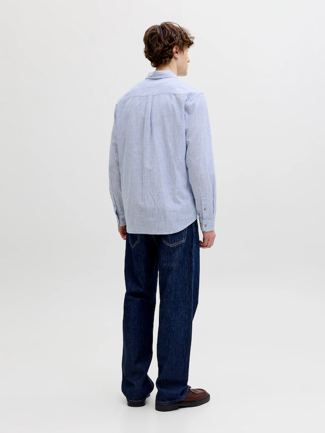 Jack & Jones Langarmhemd »JJESUMMER LINEN BLEND SHIRT L/S SN« Baumwollmischung, regular fit