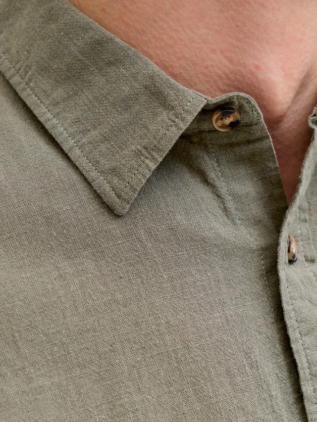 Jack & Jones Langarmhemd »JJESUMMER LINEN BLEND SHIRT L/S SN« Baumwollmischung, regular fit