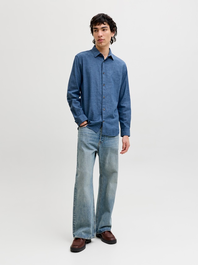 Jack & Jones Langarmhemd »JJESUMMER LINEN BLEND SHIRT L/S SN« Baumwollmischung, regular fit