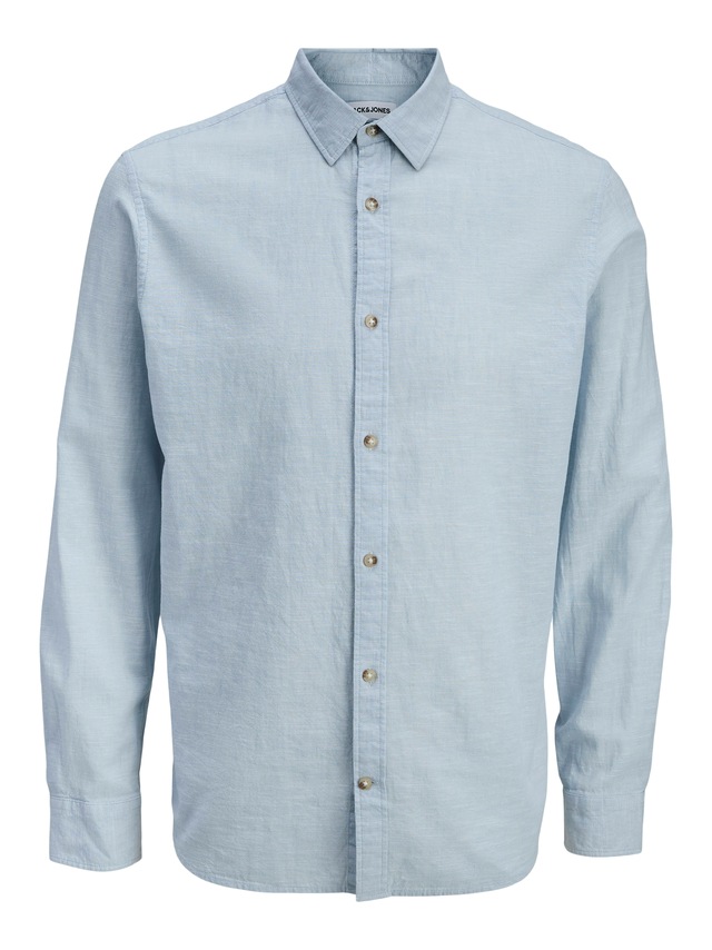 Jack & Jones Langarmhemd »JJESUMMER LINEN BLEND SHIRT L/S SN« Baumwollmischung, regular fit