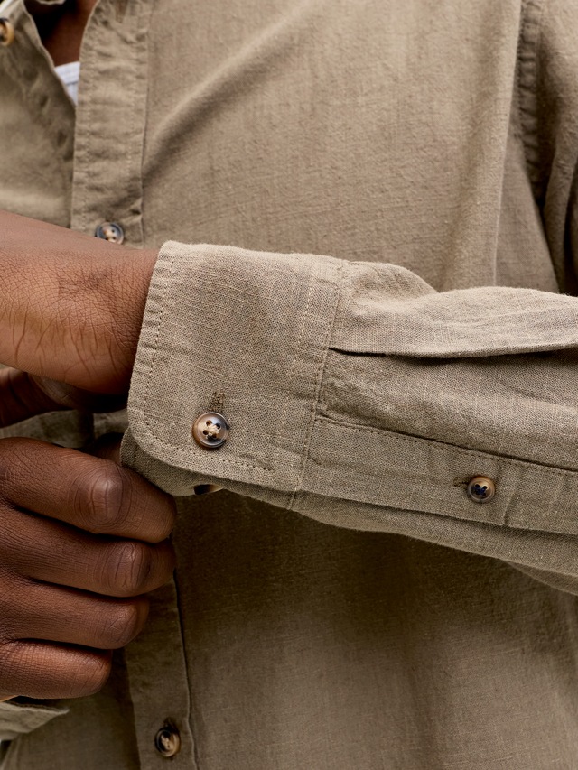 Jack & Jones Langarmhemd »JJESUMMER LINEN BLEND SHIRT L/S SN« Baumwollmischung, regular fit