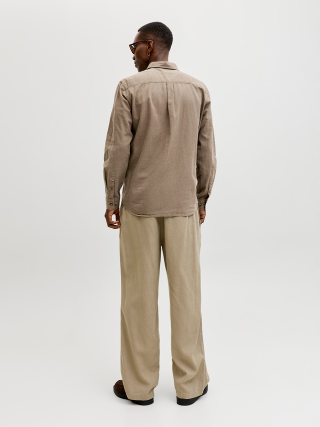 Jack & Jones Langarmhemd »JJESUMMER LINEN BLEND SHIRT L/S SN« Baumwollmischung, regular fit