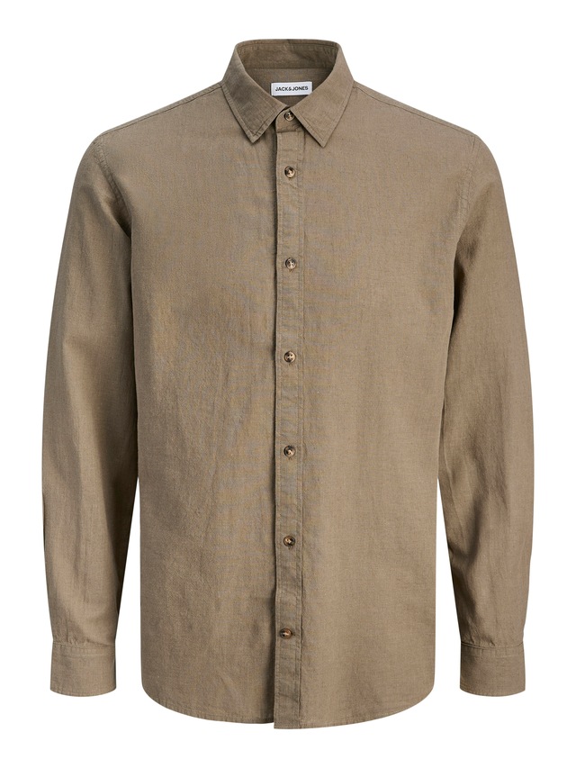 Jack & Jones Langarmhemd »JJESUMMER LINEN BLEND SHIRT L/S SN« Baumwollmischung, regular fit