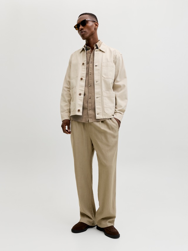 Jack & Jones Langarmhemd »JJESUMMER LINEN BLEND SHIRT L/S SN« Baumwollmischung, regular fit