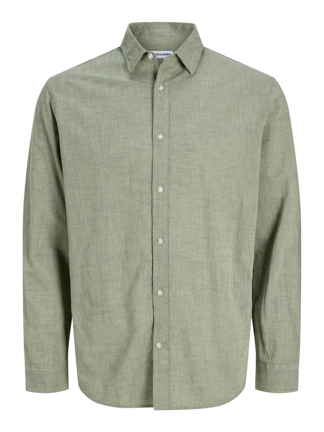 Jack & Jones Langarmhemd »JJESUMMER LINEN BLEND SHIRT L/S SN« Baumwollmischung, regular fit