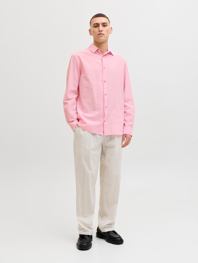 Jack & Jones Langarmhemd »JJESUMMER LINEN BLEND SHIRT L/S SN« Baumwollmischung, regular fit