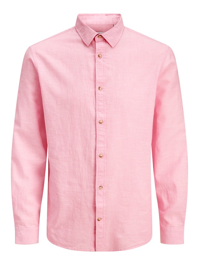 Jack & Jones Langarmhemd »JJESUMMER LINEN BLEND SHIRT L/S SN« Baumwollmischung, regular fit