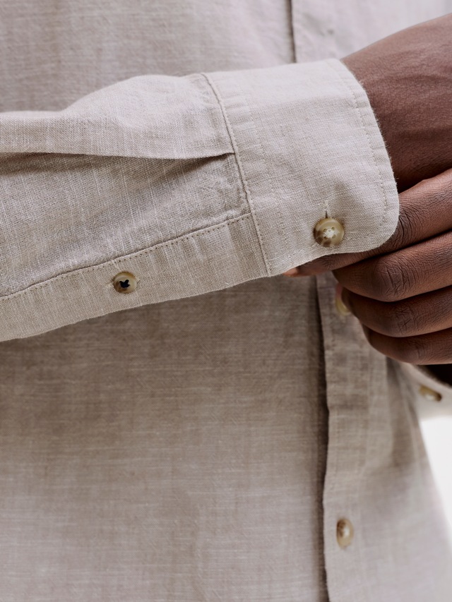 Jack & Jones Langarmhemd »JJESUMMER LINEN BLEND SHIRT L/S SN« Baumwollmischung, regular fit