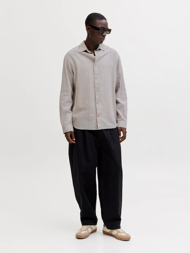 Jack & Jones Langarmhemd »JJESUMMER LINEN BLEND SHIRT L/S SN« Baumwollmischung, regular fit