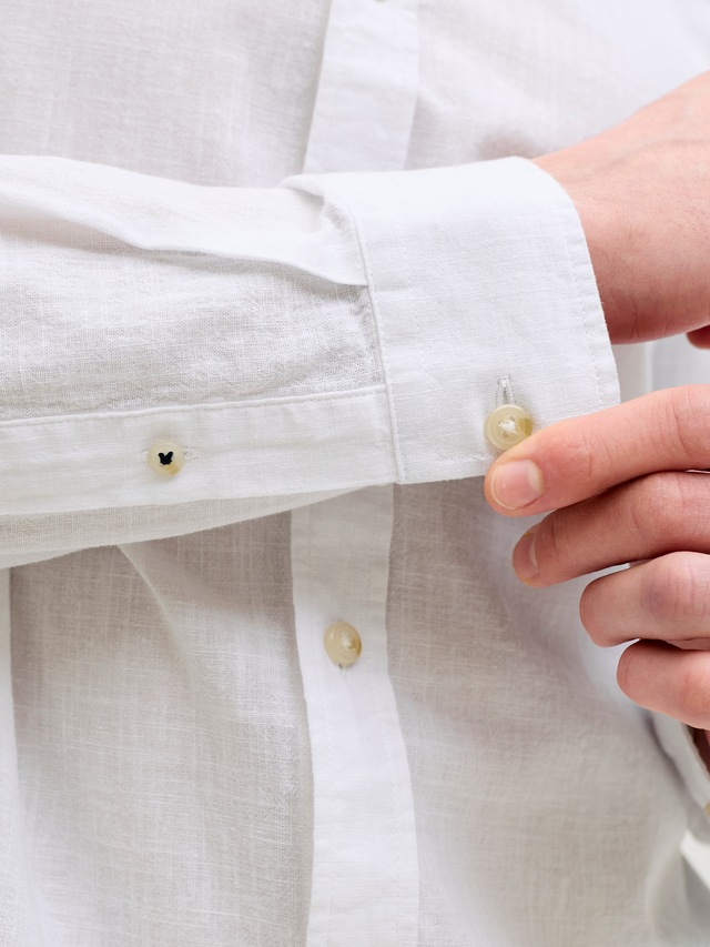 Jack & Jones Langarmhemd »JJESUMMER LINEN BLEND SHIRT L/S SN« Baumwollmischung, regular fit