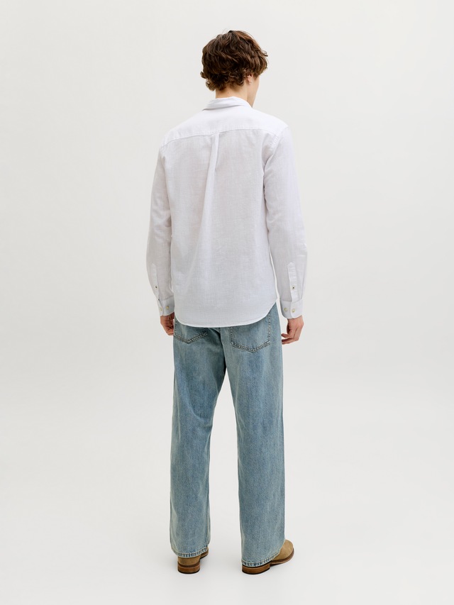 Jack & Jones Langarmhemd »JJESUMMER LINEN BLEND SHIRT L/S SN« Baumwollmischung, regular fit