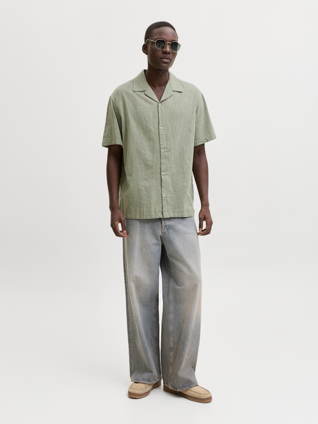 Jack & Jones Kurzarmhemd »JJESUMMER LINEN BLEND RESORT SHIRT SS SN« Baumwollmischung, relaxed fit