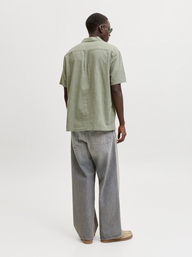 Jack & Jones Kurzarmhemd »JJESUMMER LINEN BLEND RESORT SHIRT SS SN« Baumwollmischung, relaxed fit