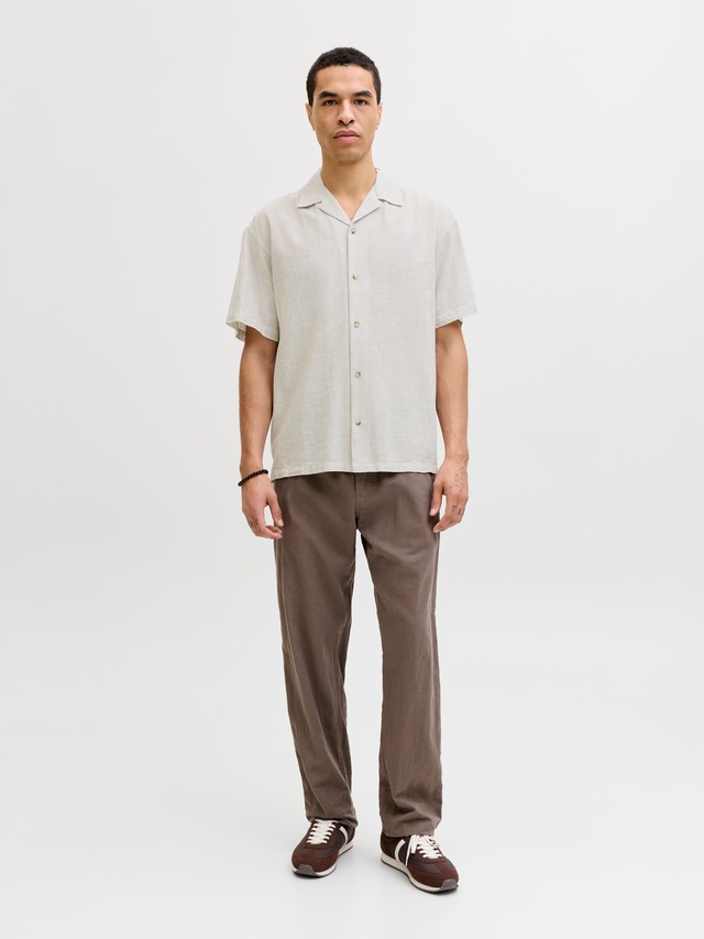 Jack & Jones Kurzarmhemd »JJESUMMER LINEN BLEND RESORT SHIRT SS SN« Baumwollmischung, relaxed fit