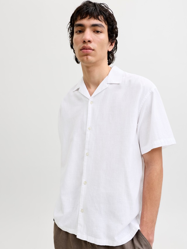 Jack & Jones Kurzarmhemd »JJESUMMER LINEN BLEND RESORT SHIRT SS SN« Baumwollmischung, relaxed fit