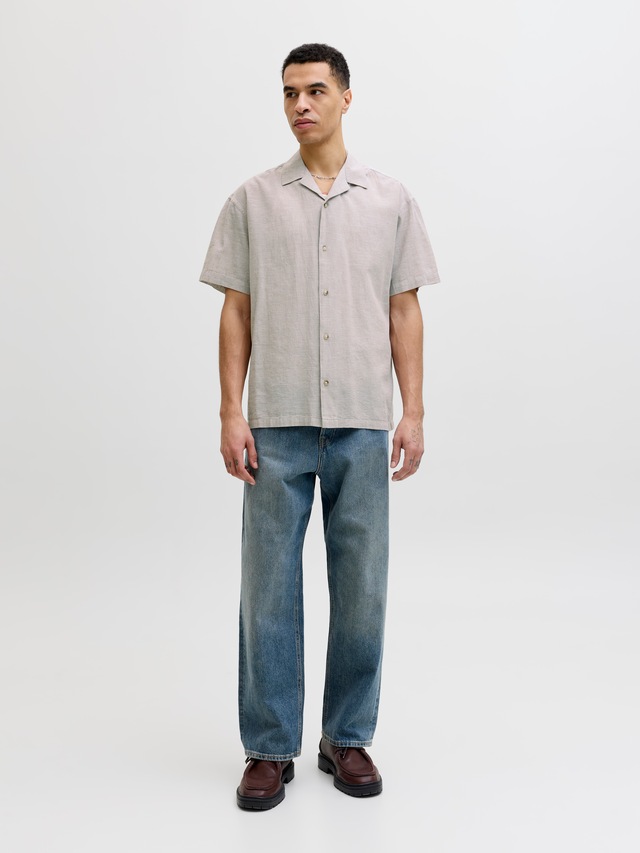 Jack & Jones Kurzarmhemd »JJESUMMER LINEN BLEND RESORT SHIRT SS SN« Baumwollmischung, relaxed fit
