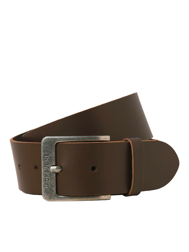 Jack & Jones Ledergürtel »JACBRAGA LEATHER BELT SN« mit silberner Schließe