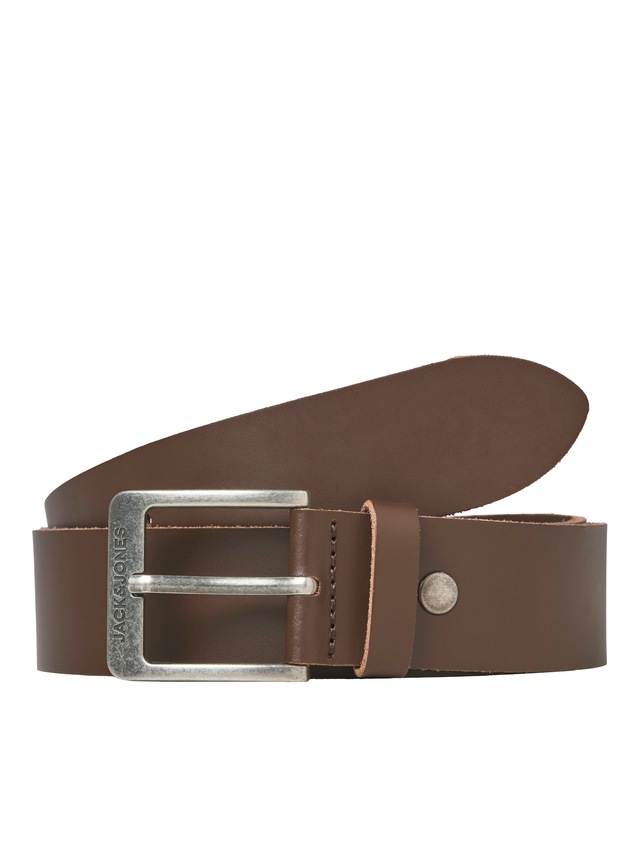Jack & Jones Ledergürtel »JACBRAGA LEATHER BELT SN« mit silberner Schließe