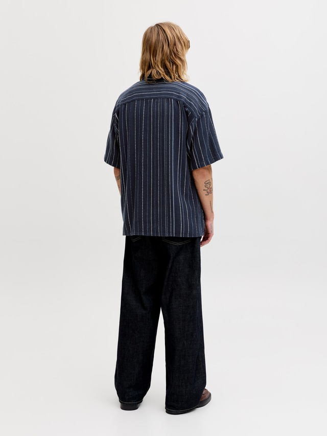 Jack & Jones Kurzarmhemd »JJEBRADLEY STRIPED RESORT SHIRT SS LN« Baumwolle, loose fit