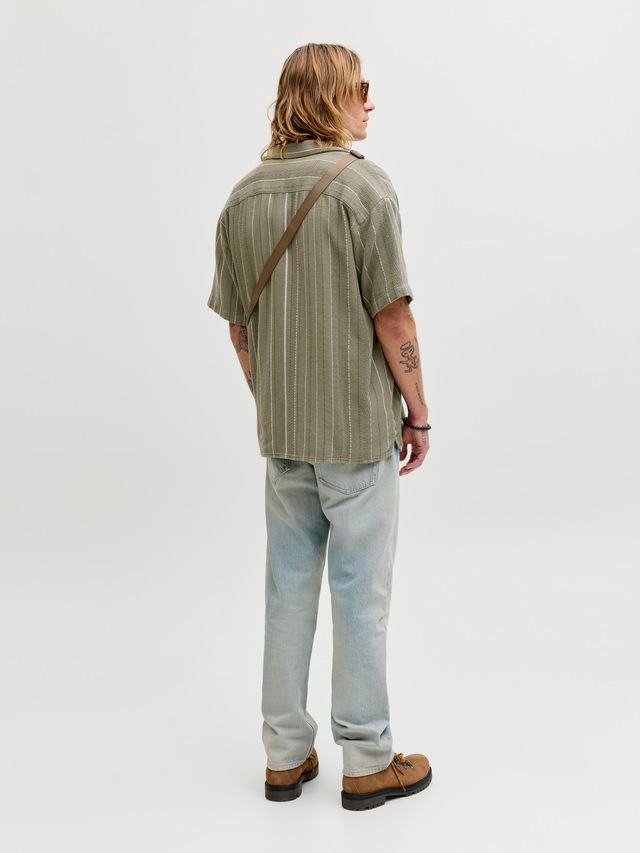 Jack & Jones Kurzarmhemd »JJEBRADLEY STRIPED RESORT SHIRT SS LN« Baumwolle, loose fit
