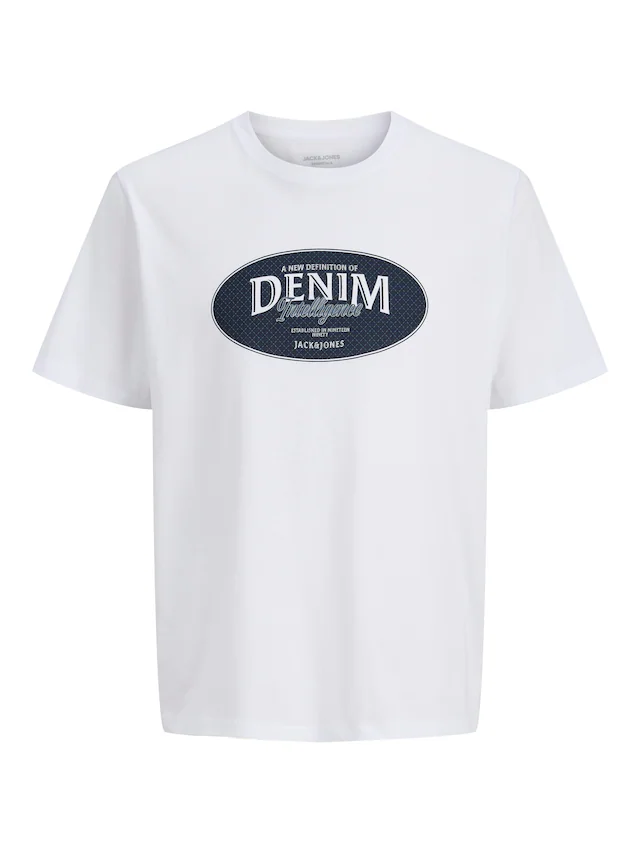 Jack & Jones Rundhalsshirt »JJEDOVER DENIM TEE SS O-NECK SN« mit Logobranding
