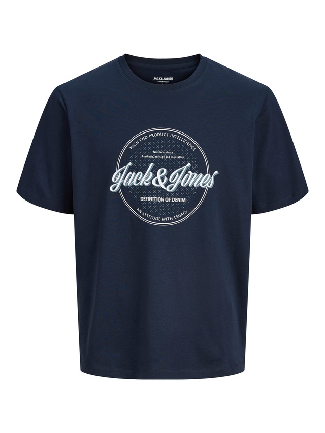 Jack & Jones Rundhalsshirt »JJEDOVER DENIM TEE SS O-NECK SN« mit Logobranding
