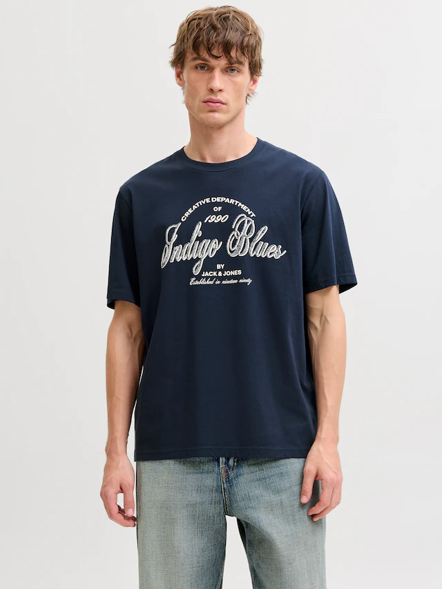 Jack & Jones Rundhalsshirt »JJEDENVER GRAPHIC TEE SS O-NECK SN« mit Logobranding