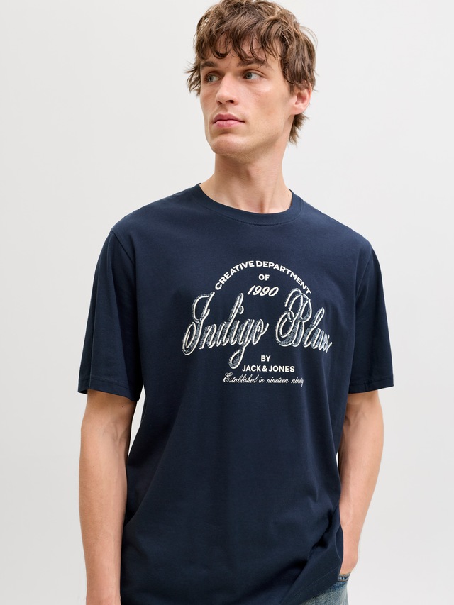 Jack & Jones Rundhalsshirt »JJEDENVER GRAPHIC TEE SS O-NECK SN« mit Logobranding