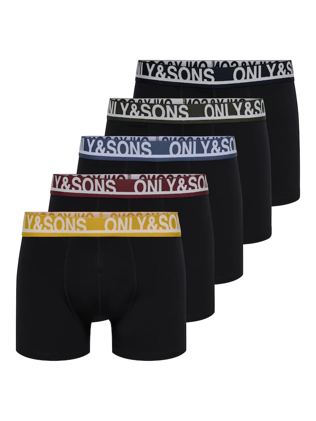 ONLY & SONS Boxershorts »ONSTREY SOLID BOXER 5PACK OTL« Packung, 5 Stk.