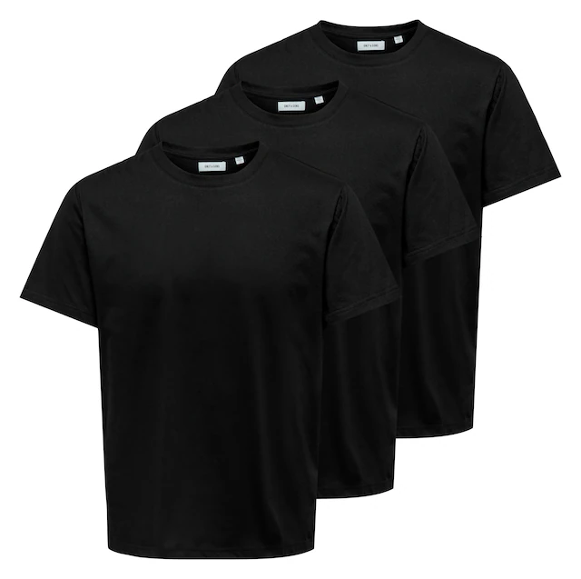 ONLY & SONS Rundhalsshirt »ONSJEFF REG SS TEE 3-PACK OTL« Packung, 3