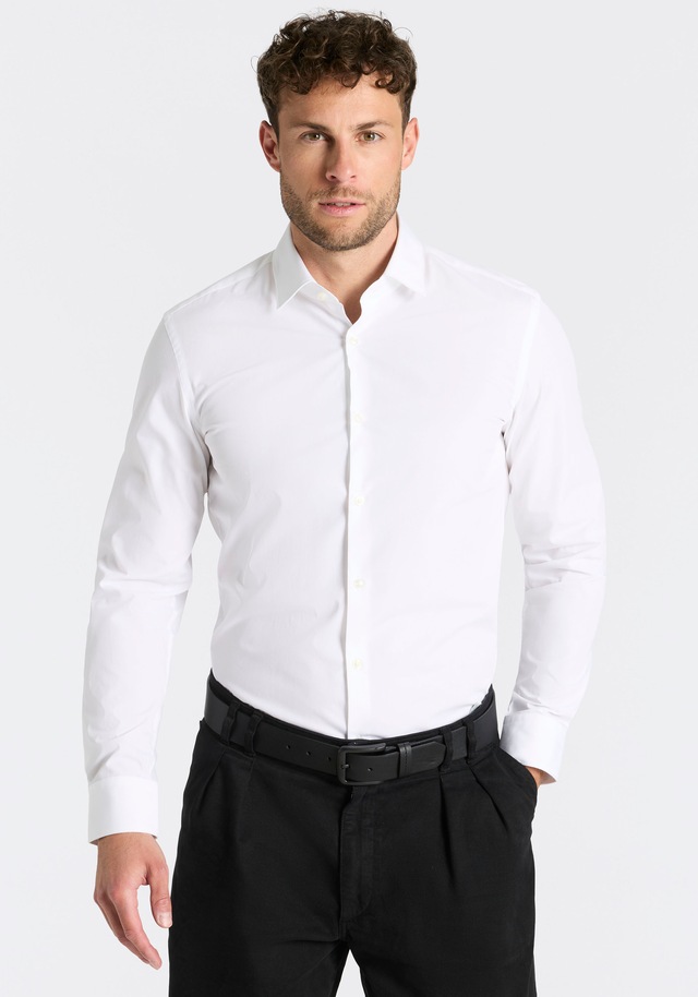 HUGO Langarmhemd »Kenno« Slim-Fit Hemd aus bügelleichter Baumwoll-Popeline