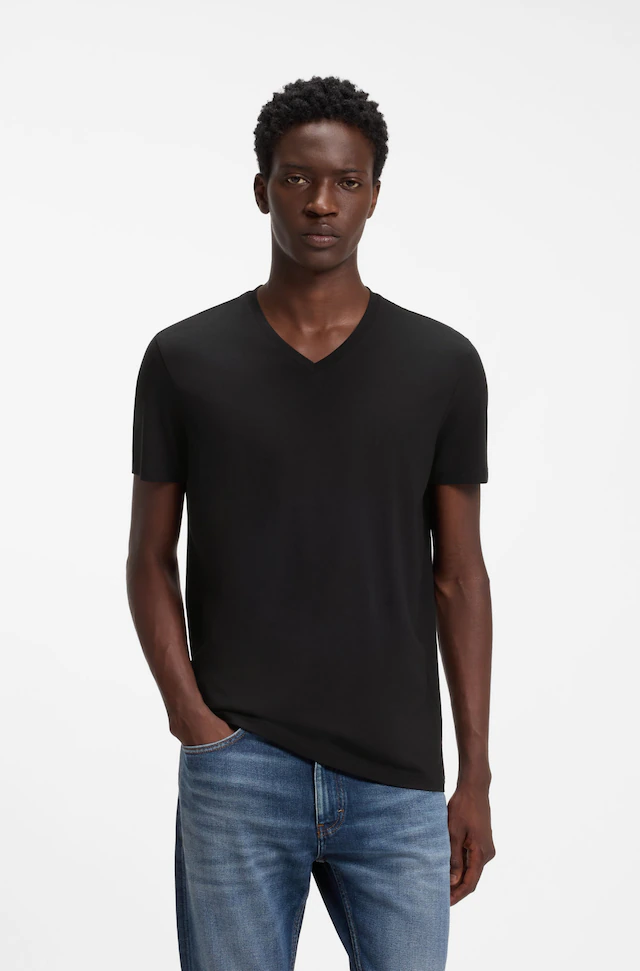 HUGO T-Shirt »HUGO-V« Packung, 2er, V-Ausschnitt, Slim-Fit, HUGO Logo-Print