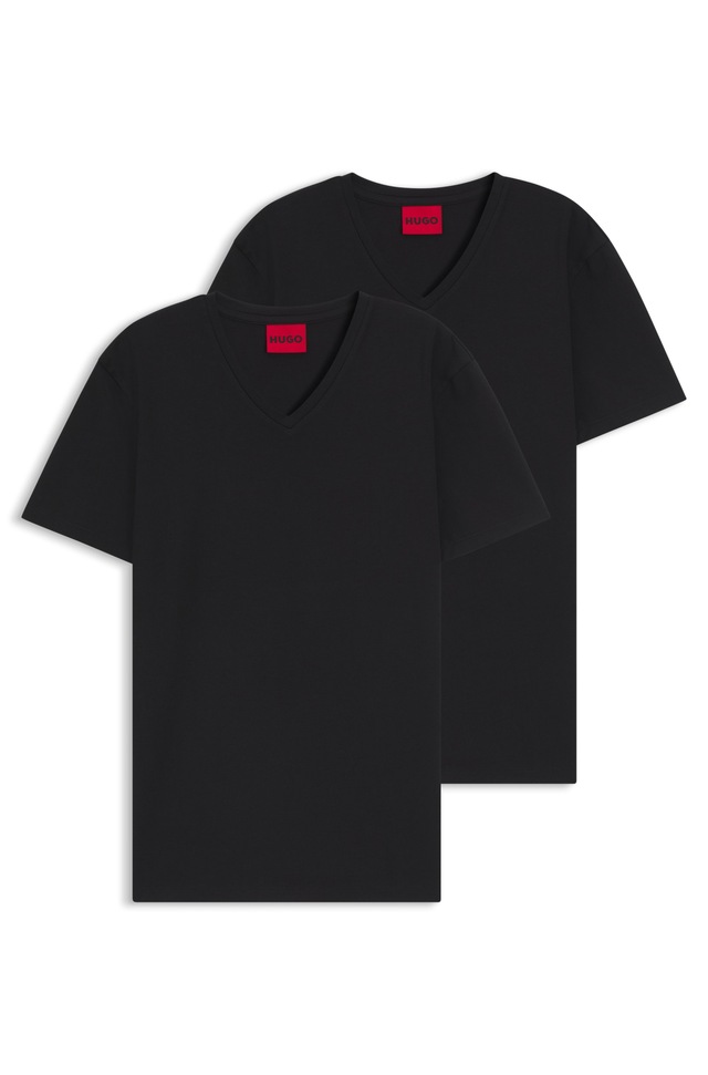 HUGO T-Shirt »HUGO-V« Packung, 2er, V-Ausschnitt, Slim-Fit, HUGO Logo-Print