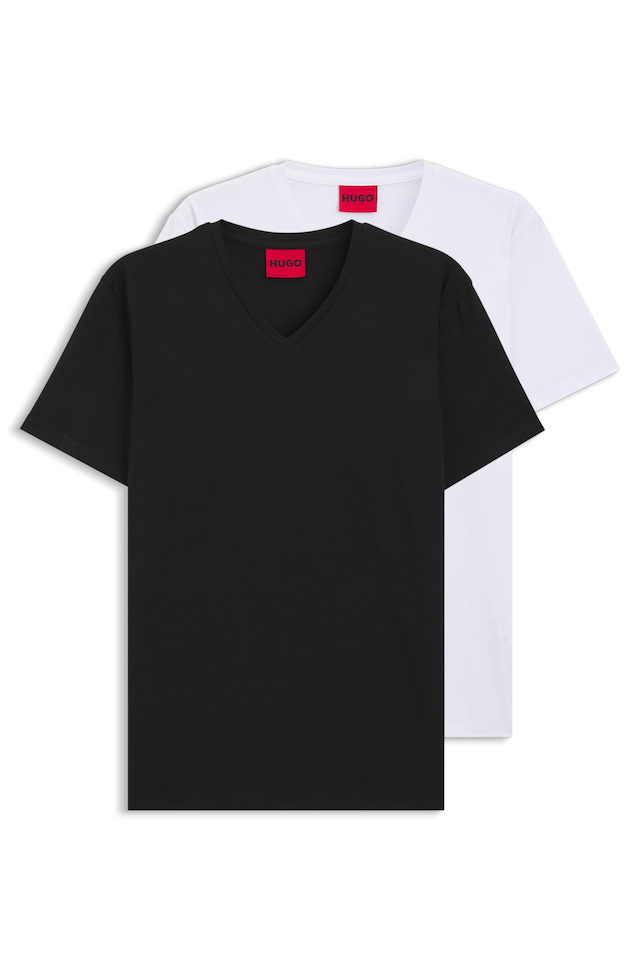 HUGO T-Shirt »HUGO-V« Packung, 2er, V-Ausschnitt, Slim-Fit, HUGO Logo-Print
