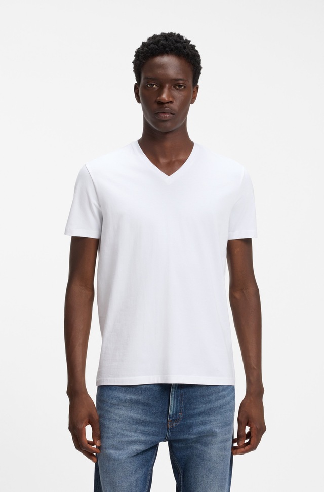 HUGO T-Shirt »HUGO-V« Packung, 2er, V-Ausschnitt, Slim-Fit, HUGO Logo-Print