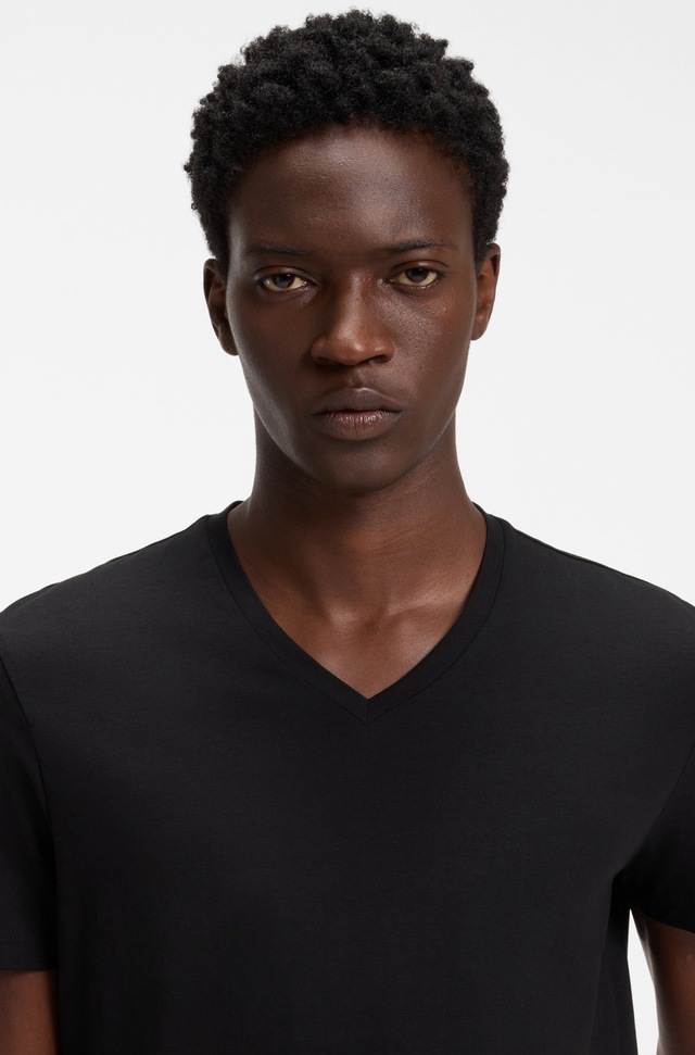 HUGO T-Shirt »HUGO-V« Packung, 2er, V-Ausschnitt, Slim-Fit, HUGO Logo-Print