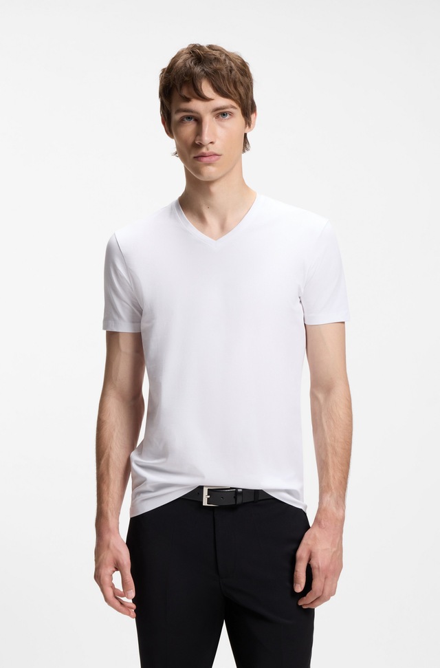HUGO T-Shirt »HUGO-V« Packung, 2er, V-Ausschnitt, Slim-Fit, HUGO Logo-Print
