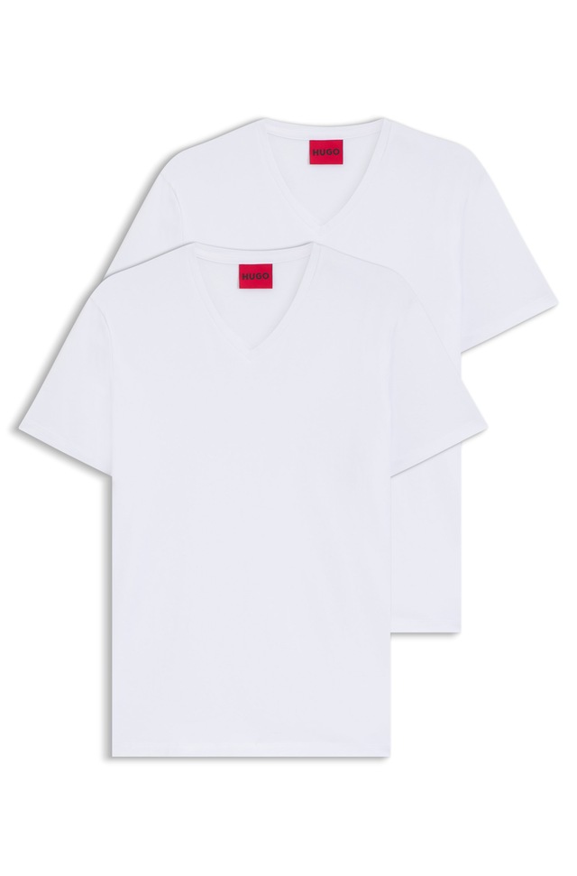 HUGO T-Shirt »HUGO-V« Packung, 2er, V-Ausschnitt, Slim-Fit, HUGO Logo-Print