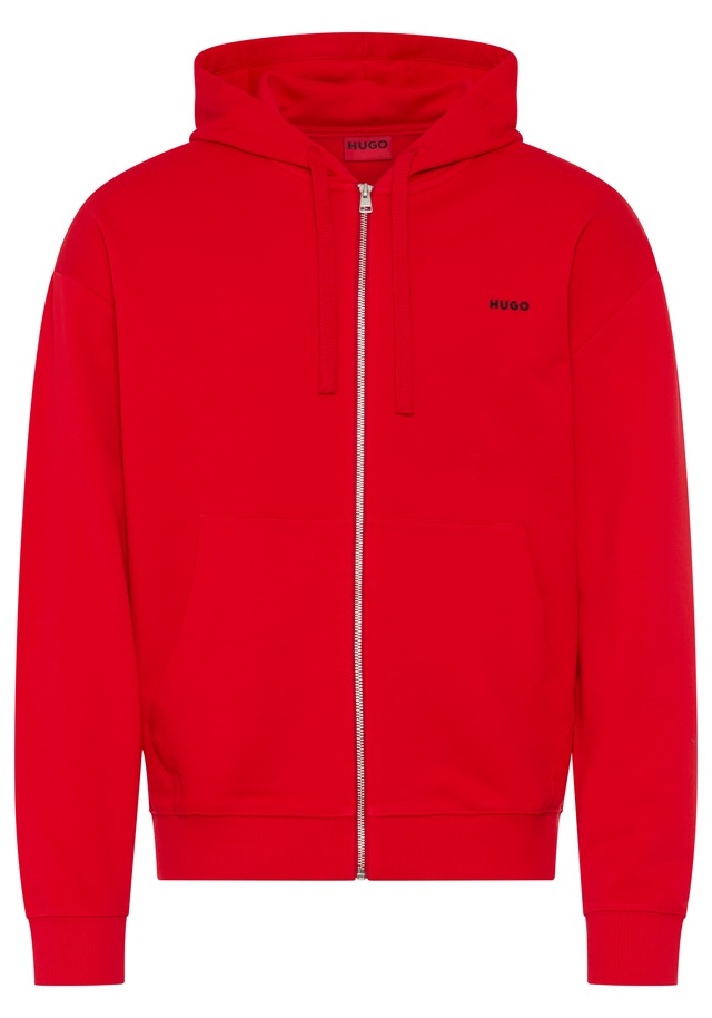 HUGO Kapuzensweatjacke Relaxed Fit, Kapuze, Taschen