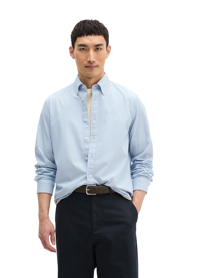 Marc O'Polo Streifenhemd regular Fit, Bio-Baumwolle, Button-down-Kragen