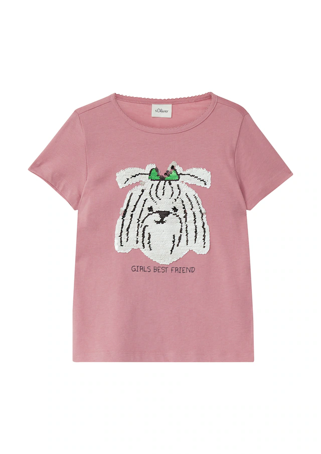 s.Oliver Junior Kurzarmshirt mit Pailletten, für Girls