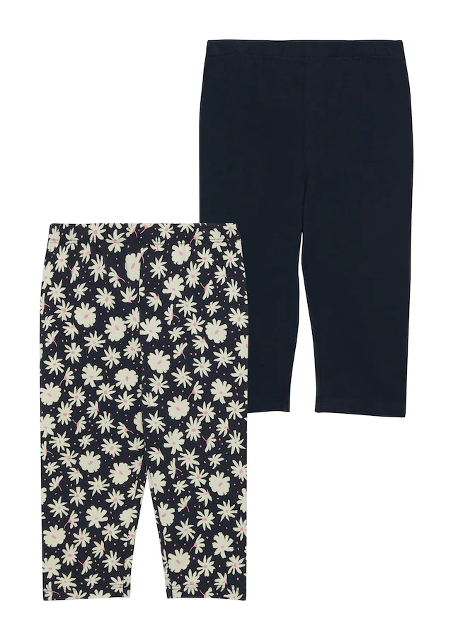 s.Oliver Junior 3/4-Leggings im 2er Pack, aus Baumwollmischung, mit elastischem Bund