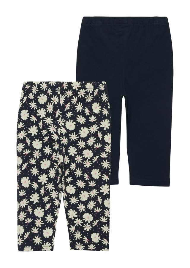 s.Oliver Junior 3/4-Leggings im 2er Pack, aus Baumwollmischung, mit elastischem Bund