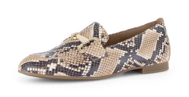 Gabor Slipper Blockabsatz, Businessschuh mit goldfarbenem Schmuck-Zierriegel