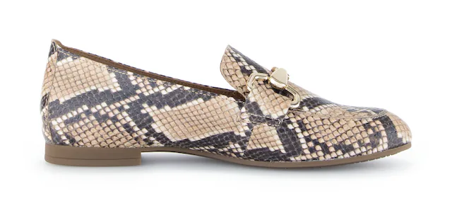 Gabor Slipper Blockabsatz, Businessschuh mit goldfarbenem Schmuck-Zierriegel