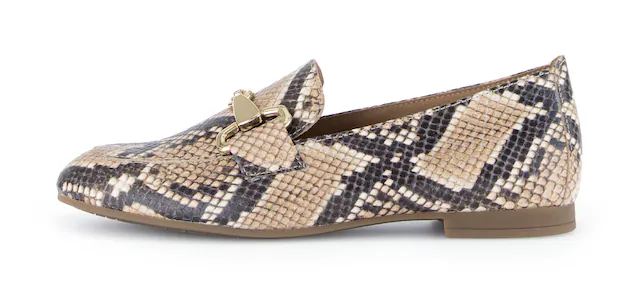 Gabor Slipper Blockabsatz, Businessschuh mit goldfarbenem Schmuck-Zierriegel